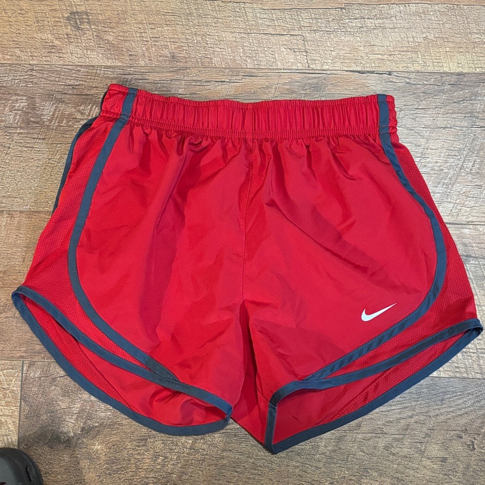 Nike Women's Red and Grey Athletic Shorts